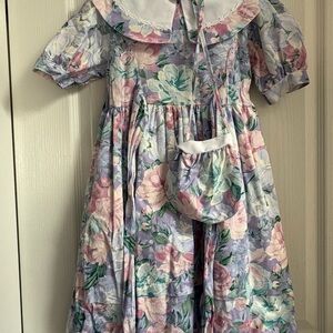 Floral Kids Dress with Matching Bag